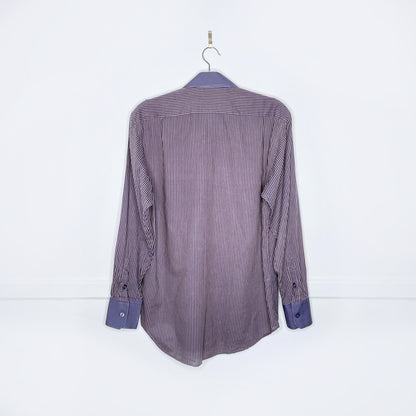 vintage giorgio armani contrast collar + cuffs striped shirt
