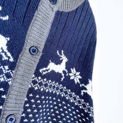 vintage great lakes country reindeer knit cardigan - size medium