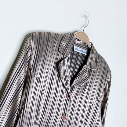 vintage rebecca malone gold satin menswear button down - size medium