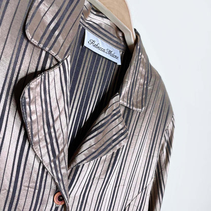 vintage rebecca malone gold satin menswear button down - size medium
