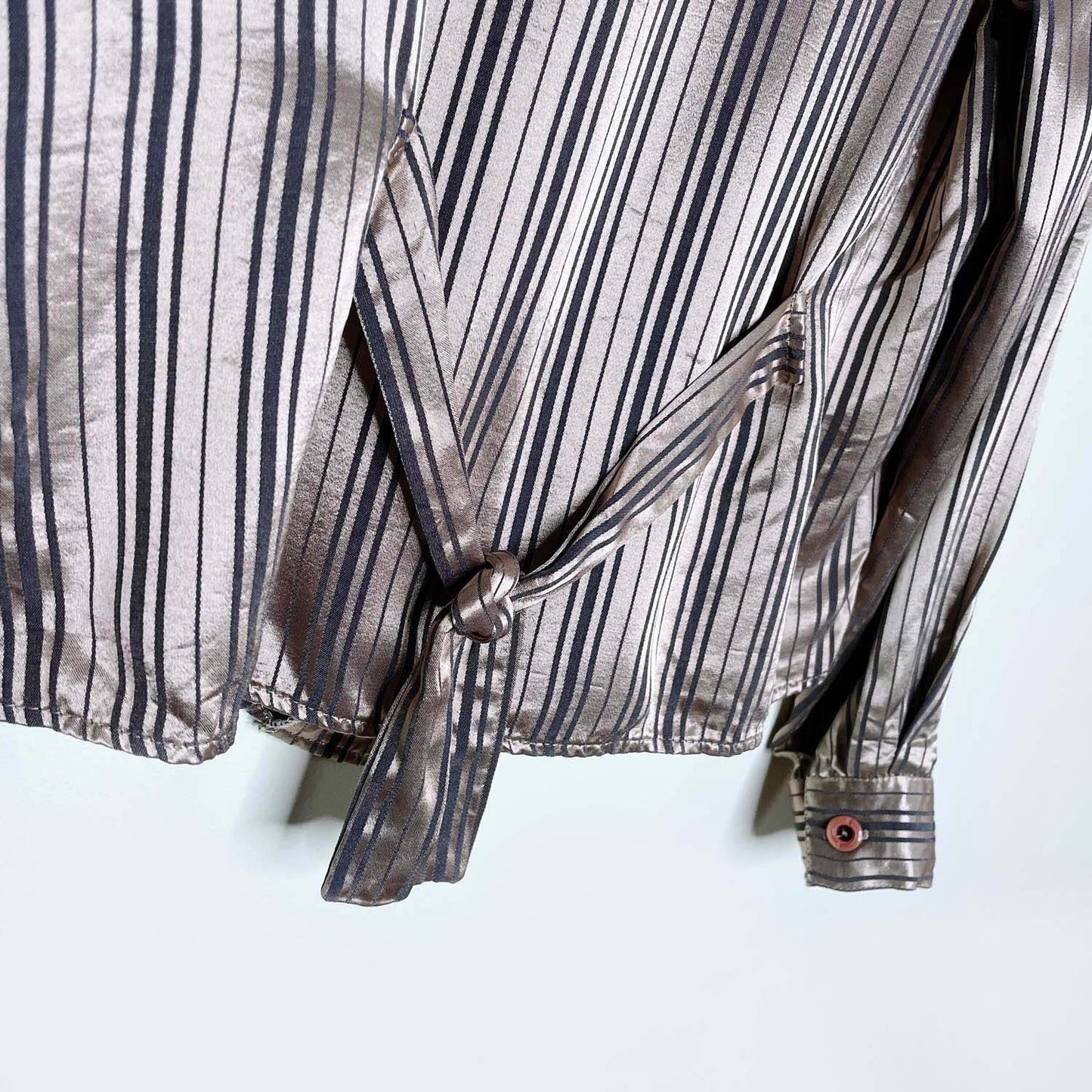 vintage rebecca malone gold satin menswear button down - size medium