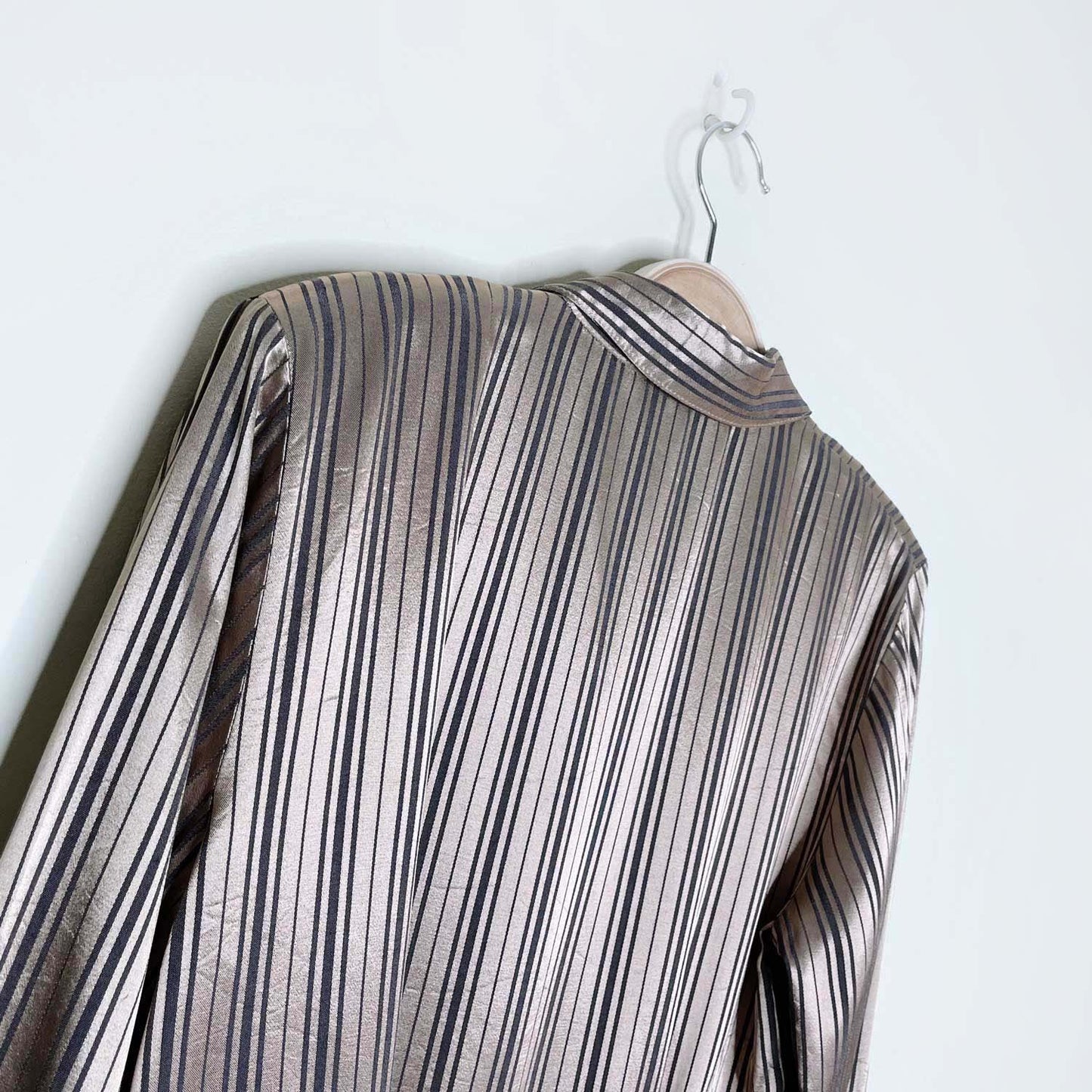 vintage rebecca malone gold satin menswear button down - size medium