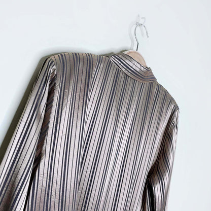 vintage rebecca malone gold satin menswear button down - size medium