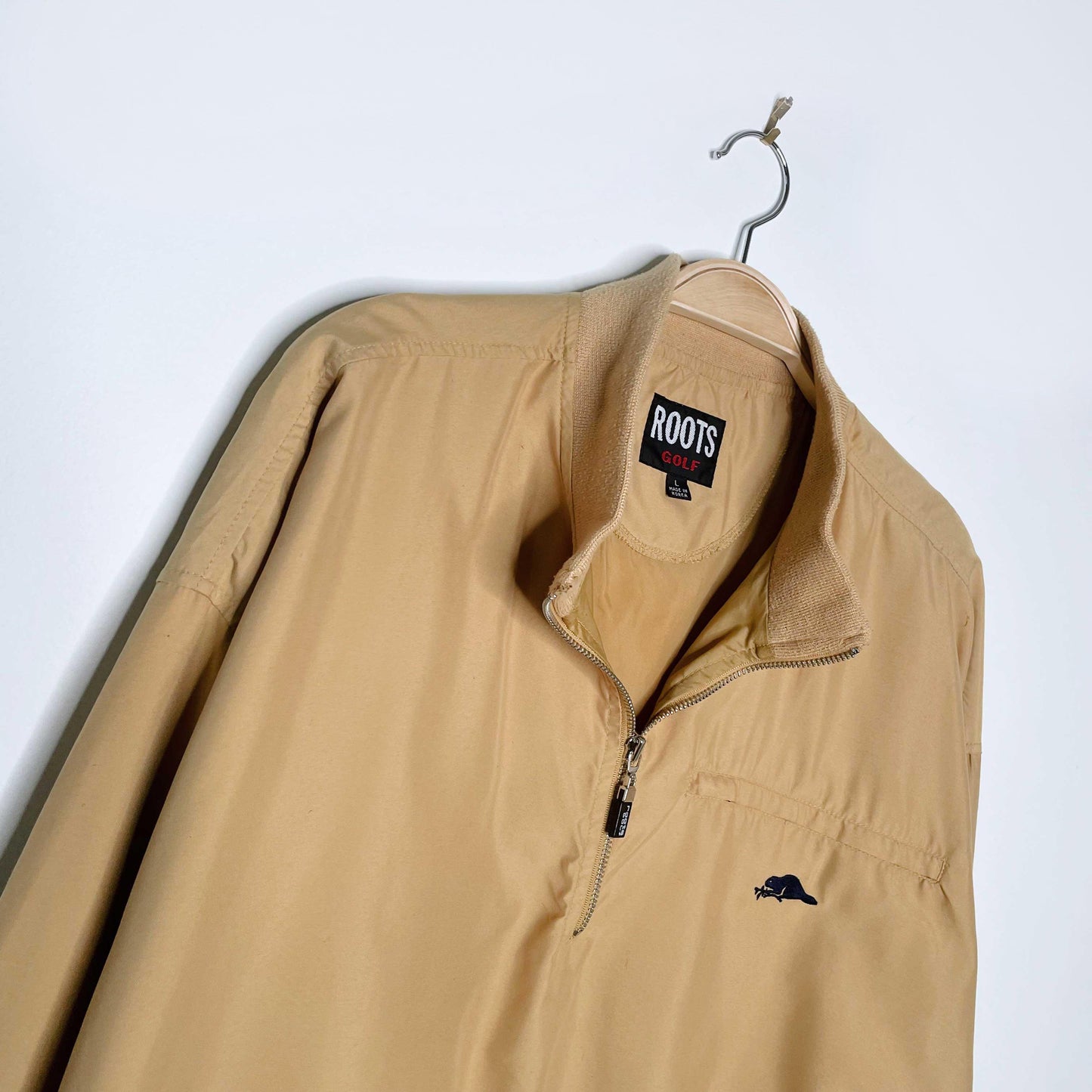 vintage 00s roots golf 1/4 zip pullover windbreaker