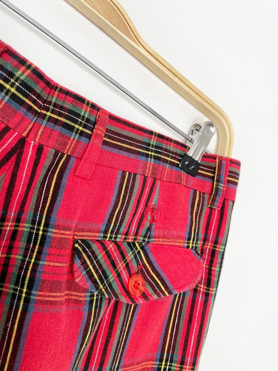 golf knickers linen - blend tartan plaid pleated trouser - good market thrift store