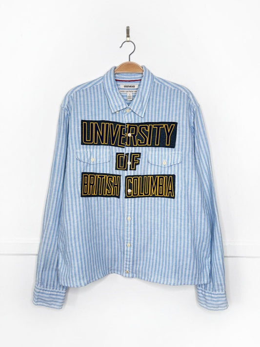 good threads x UBC sporty prep cropped linen-blend shirt | rework - good market thrift store