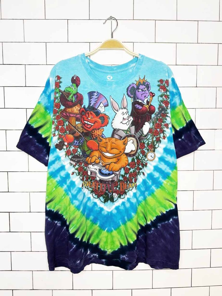 grateful dead wonderland tie dye band tee | liquid blue - good market thrift store