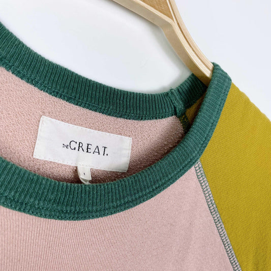 the great colorblock oversized college crew - size 1