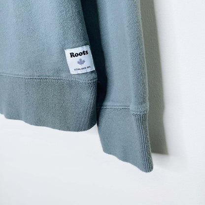 roots 2020 sage green 1/4 zip sweatshirt - size medium