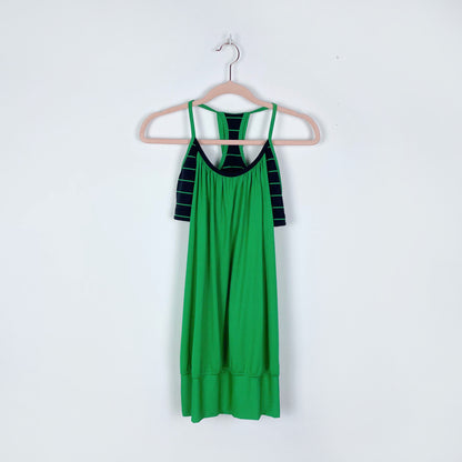 lululemon no limits green stripe tank combo - size small