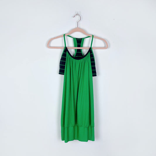 lululemon no limits green stripe tank combo - size small