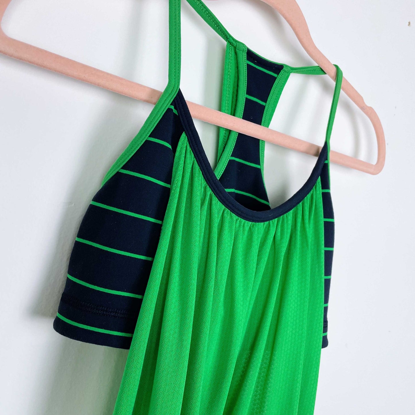 lululemon no limits green stripe tank combo - size small