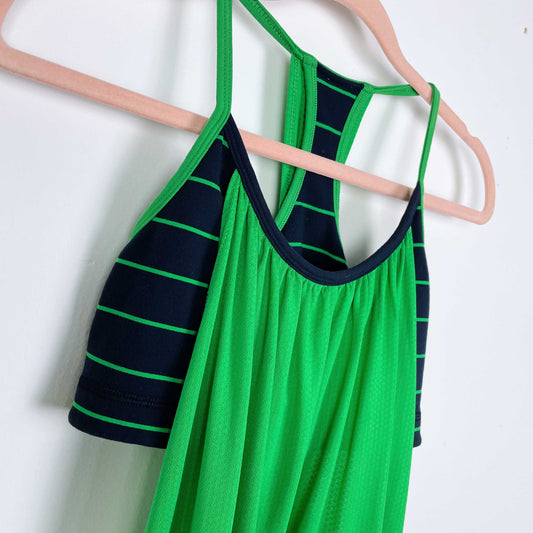 lululemon no limits green stripe tank combo - size small