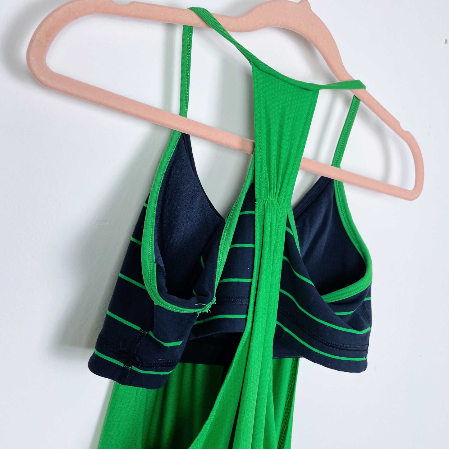lululemon no limits green stripe tank combo - size small