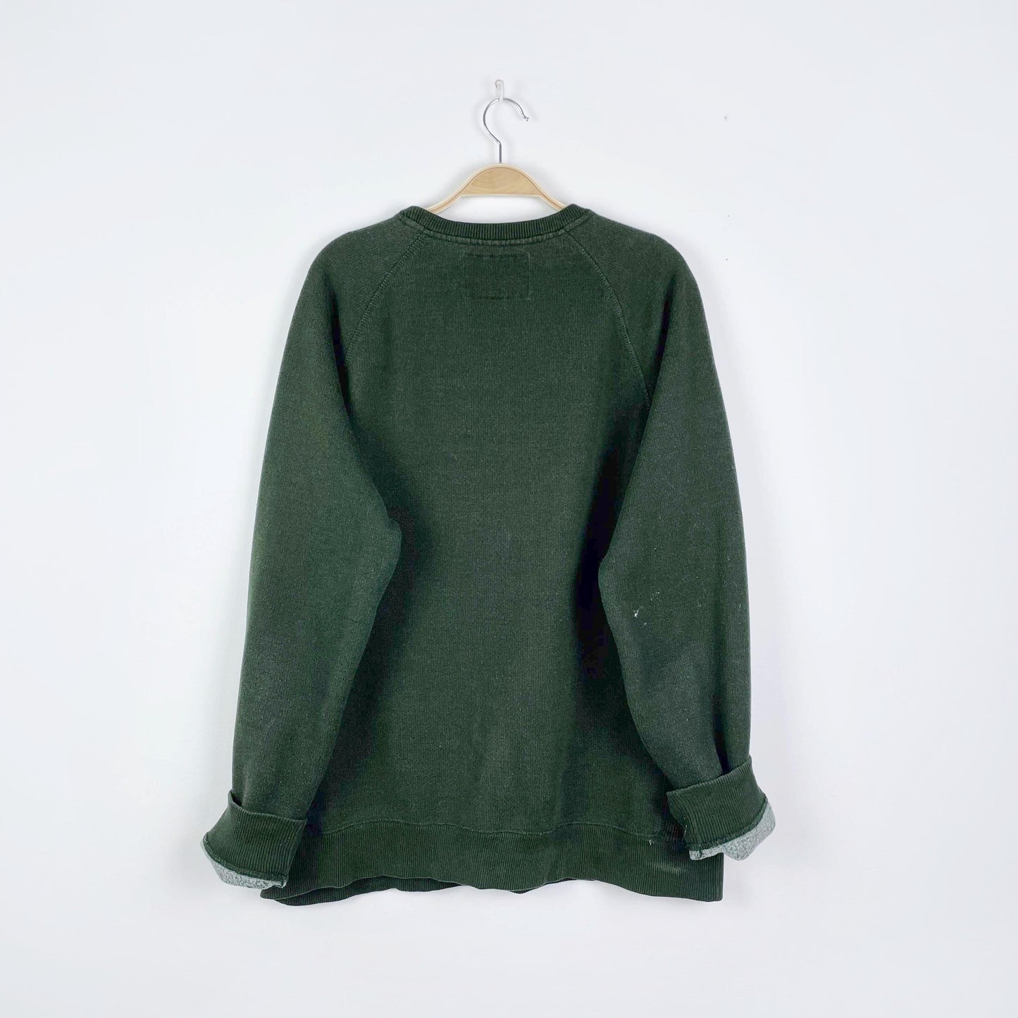 vintage roots green distressed logo crew - size xxl