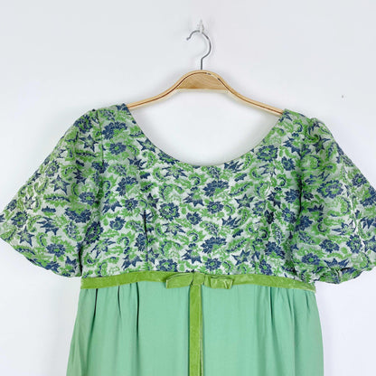 vintage 60s mod empire waist formal dress