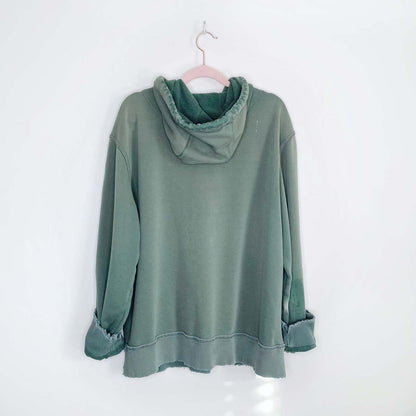 vintage roots green hooded sweatshirt - size large