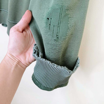 vintage roots green hooded sweatshirt - size large