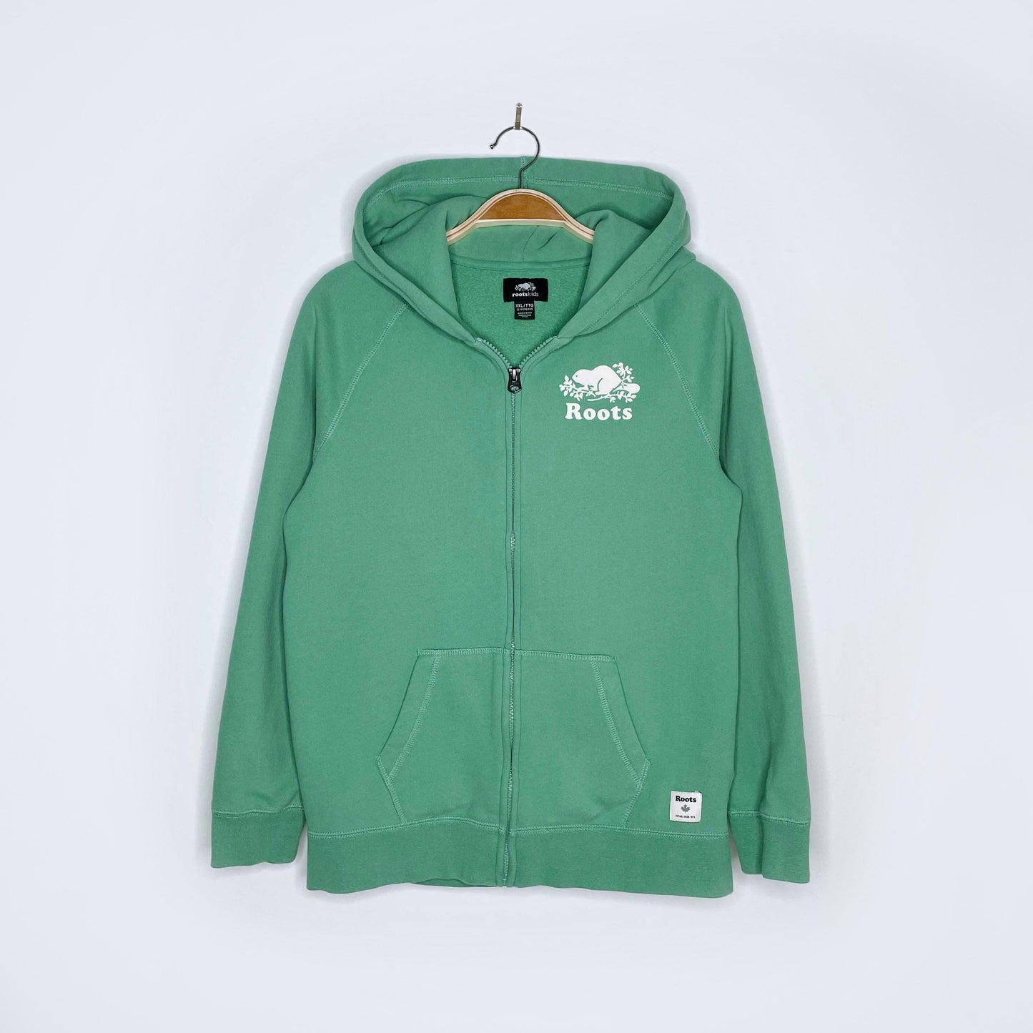 roots 2023 green original full zip hoodie