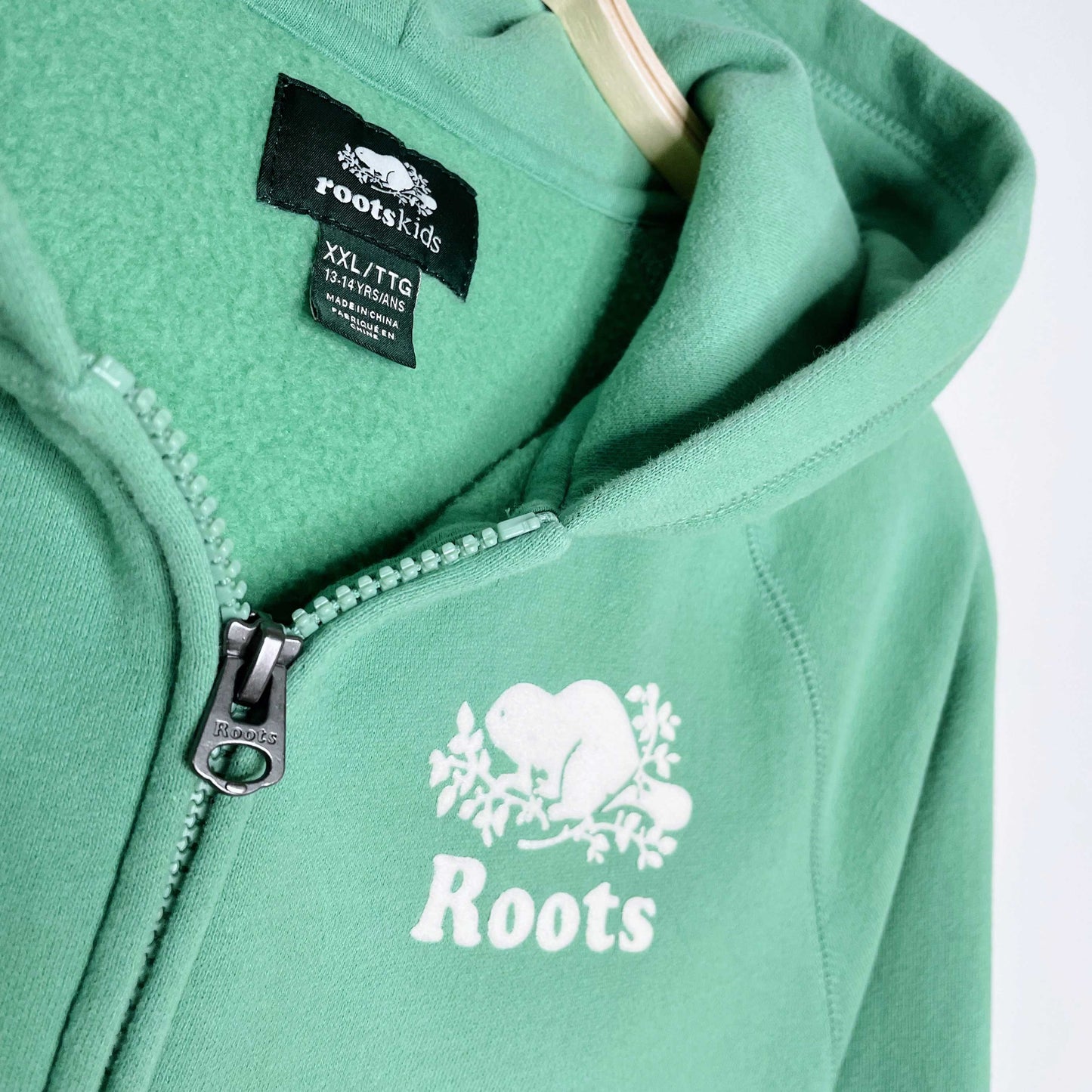 roots 2023 green original full zip hoodie