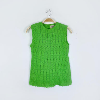 vintage 60s val hughes sleeveless knit top