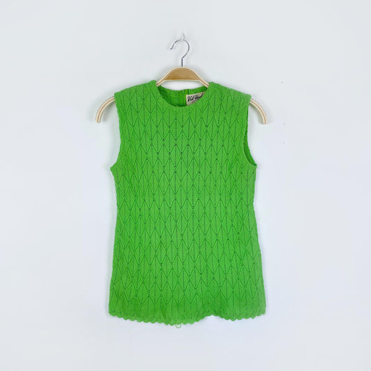 vintage 60s val hughes sleeveless knit top