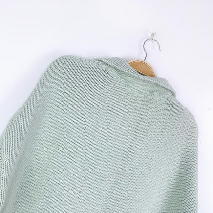 roots 2023 1/2 button chunky knit sweater