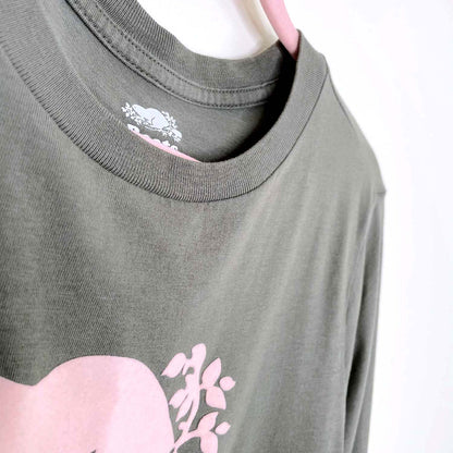 roots 2018 flocked cooper beaver long sleeve tee - size small