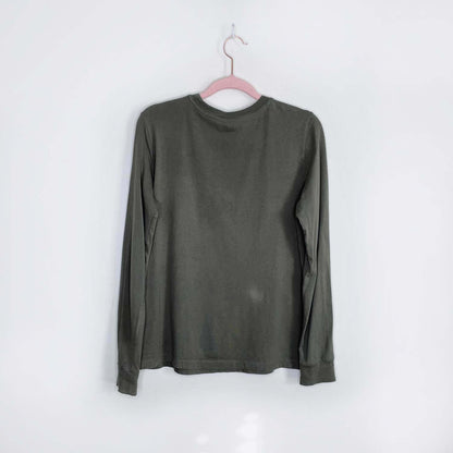 roots 2018 flocked cooper beaver long sleeve tee - size small