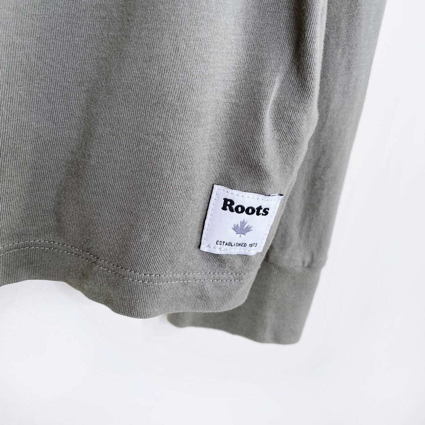 roots 2018 flocked cooper beaver long sleeve tee - size small