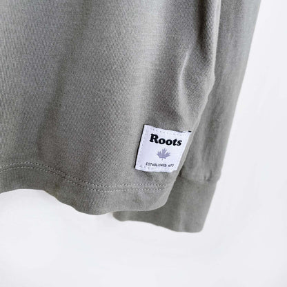 roots 2018 flocked cooper beaver long sleeve tee - size small