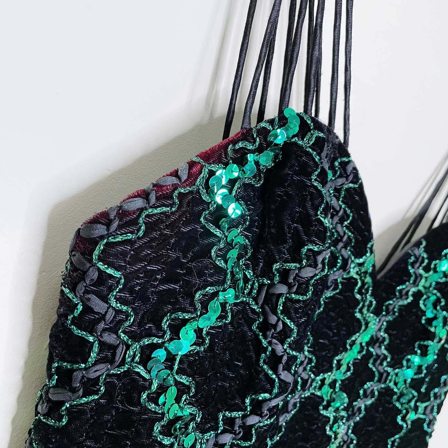 vintage 80s nu-mode green sequin party dress - size 9/10