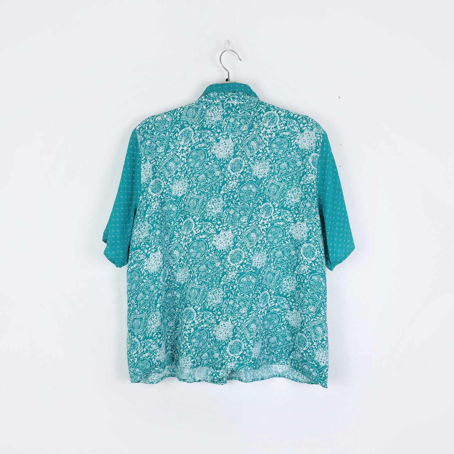 vintage 80s ashley taylor scarf print camp shirt and midi skirt set