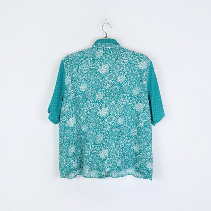 vintage 80s ashley taylor scarf print camp shirt and midi skirt set