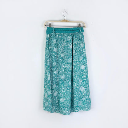 vintage 80s ashley taylor scarf print camp shirt and midi skirt set