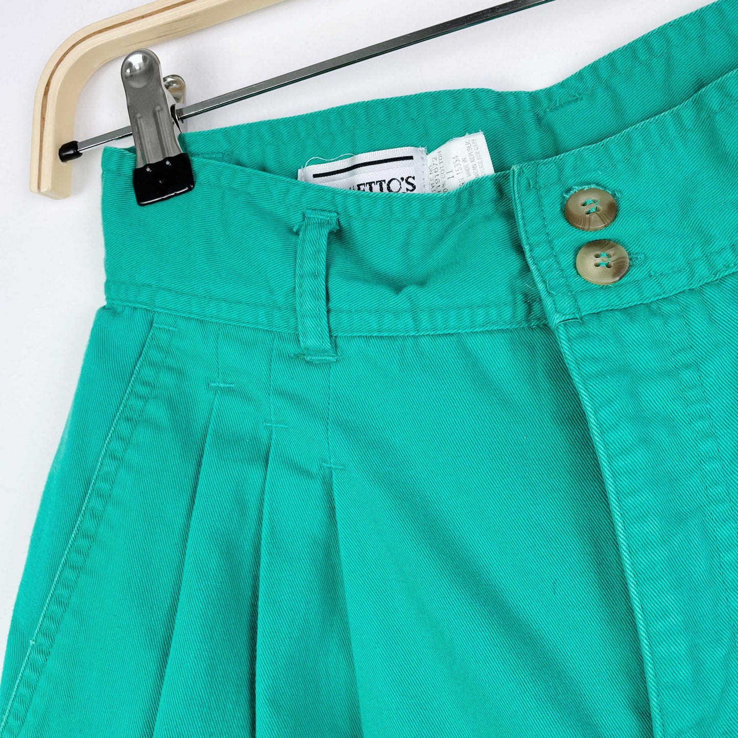 vintage 90s palmettos green pleated shorts