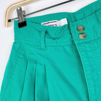 vintage 90s palmettos green pleated shorts