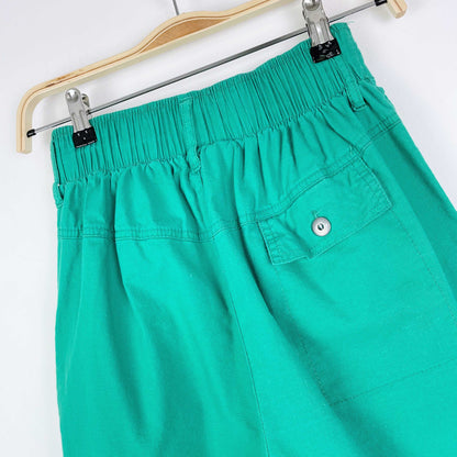 vintage green pleated trouser shorts