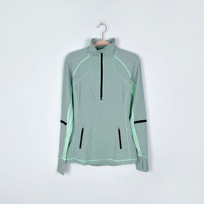 lululemon race with grace 1/2 zip pullover mini hyper stripe - size 6