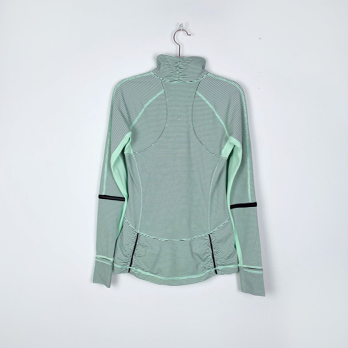 lululemon race with grace 1/2 zip pullover mini hyper stripe - size 6