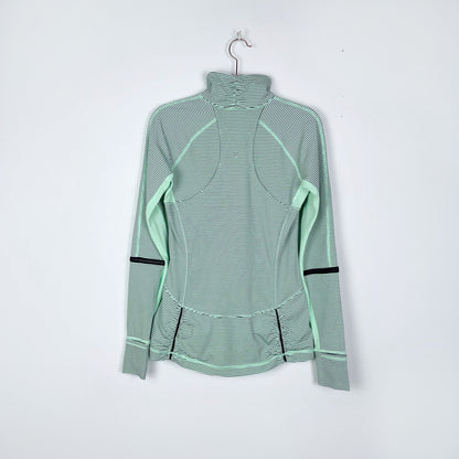 lululemon race with grace 1/2 zip pullover mini hyper stripe - size 6