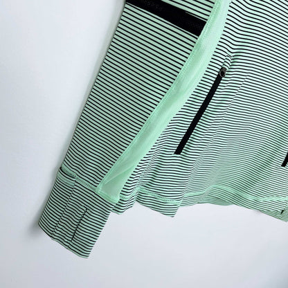 lululemon race with grace 1/2 zip pullover mini hyper stripe - size 6