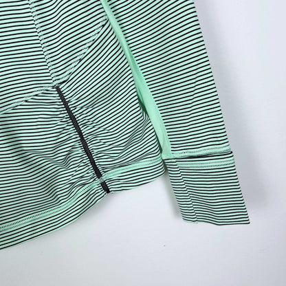 lululemon race with grace 1/2 zip pullover mini hyper stripe - size 6