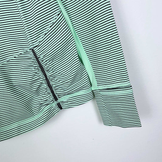 lululemon race with grace 1/2 zip pullover mini hyper stripe - size 6