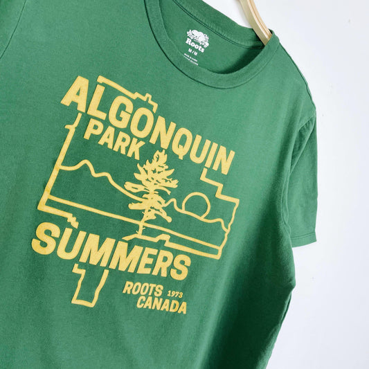 roots 2022 algonquin park flocked tee - size medium