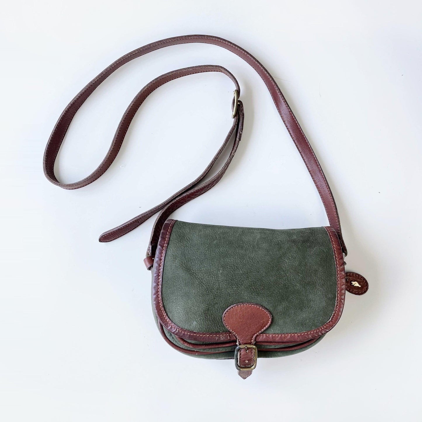 vintage 90s roots two tone leather crossbody