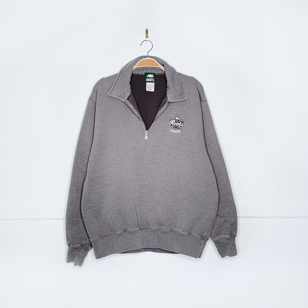 vintage 00s roots 1/4 zip relaxed sweatshirt