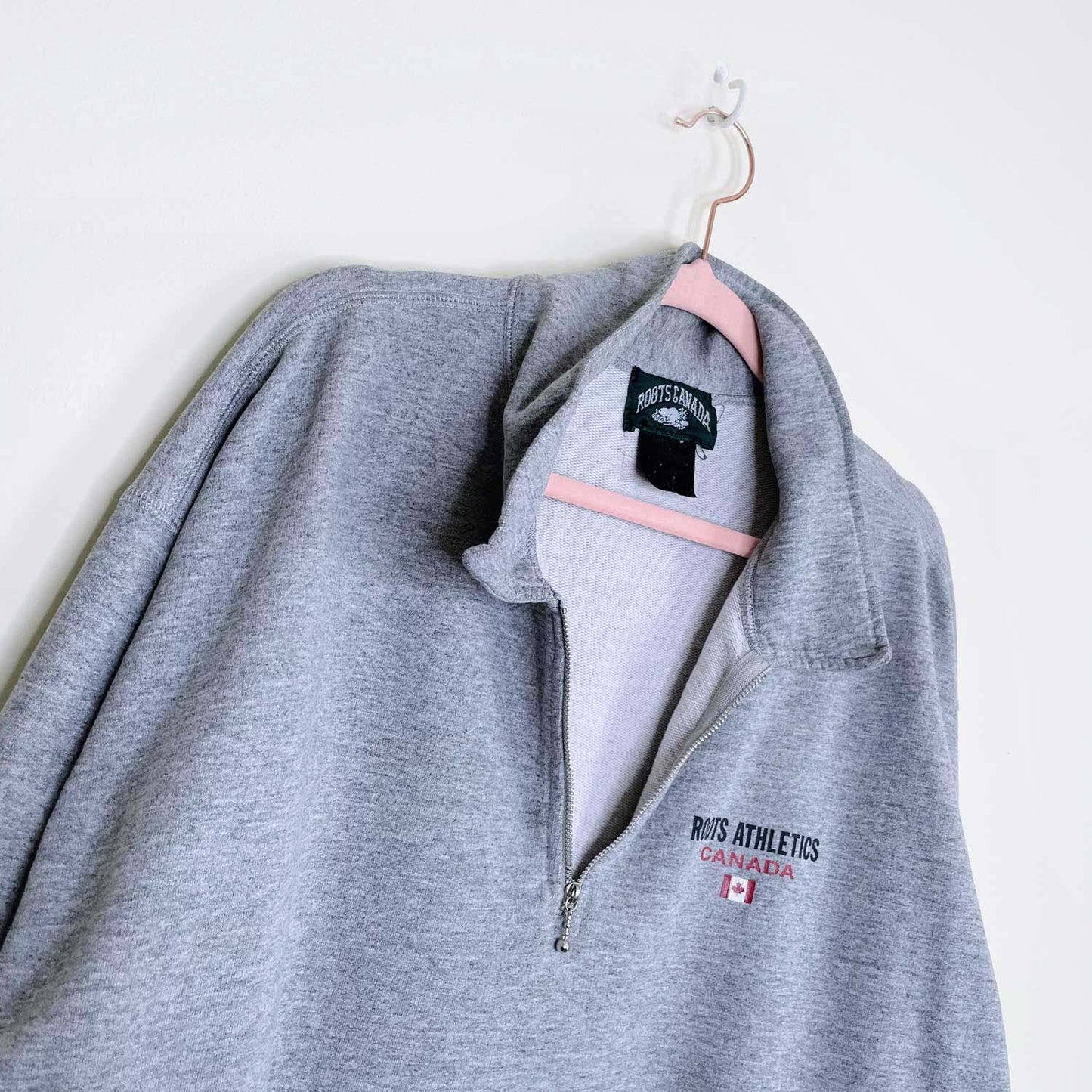 vintage 90s roots 1/4 zip sweatshirt - size xl
