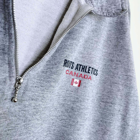 vintage 90s roots 1/4 zip sweatshirt - size xl