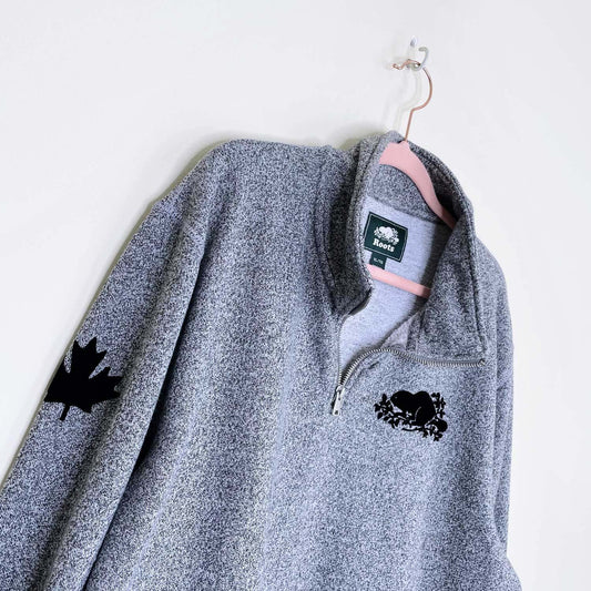 roots salt & pepper 1/4 zip sweatshirt - size xl